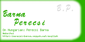 barna perecsi business card